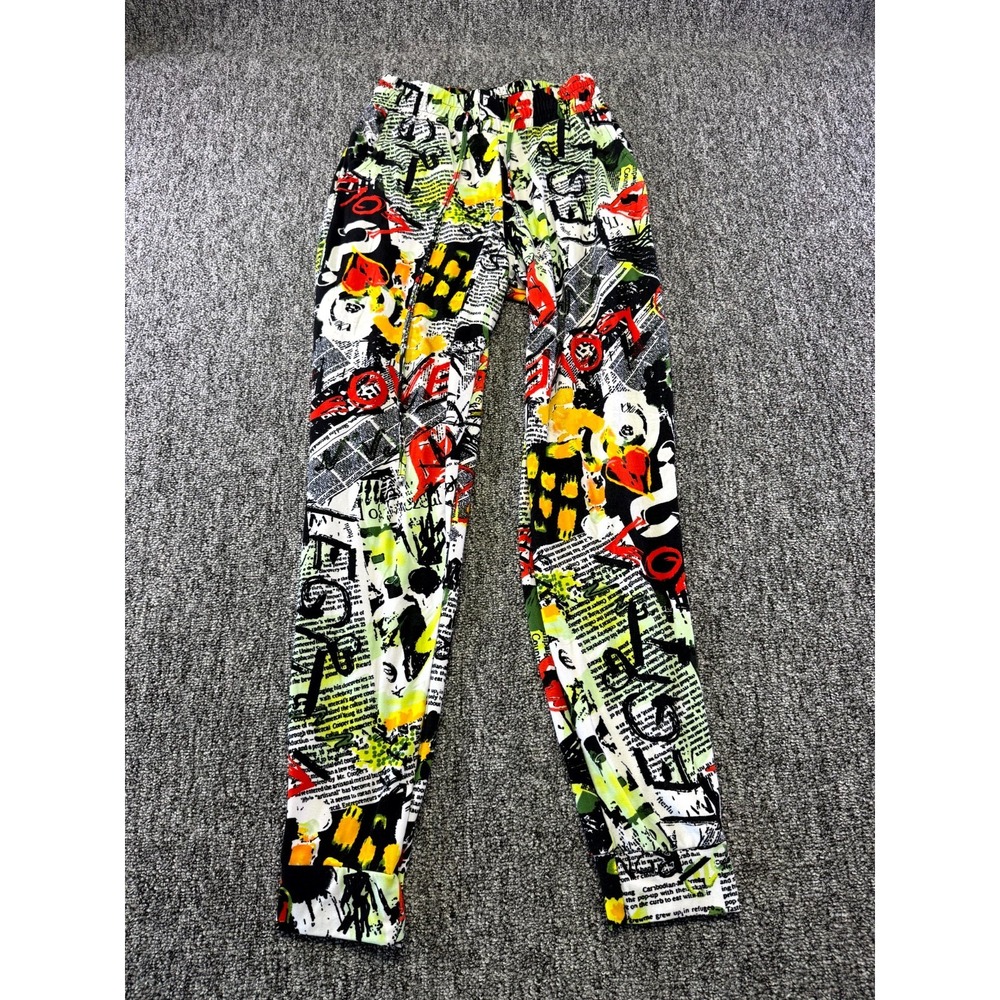 Jolie & Joy By FCT with Love Jogger Pants Womens Small Multicolor Graffiti Print